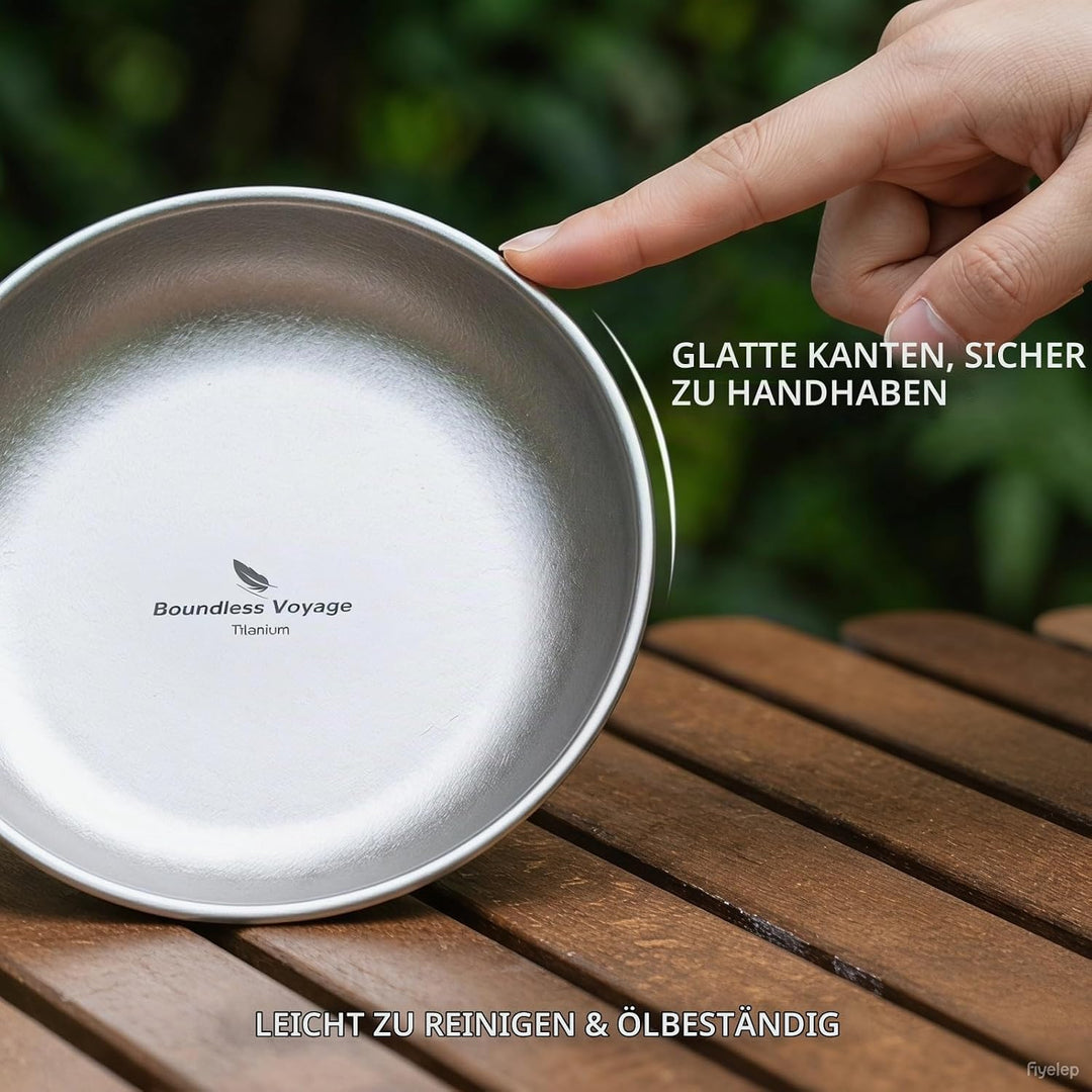 Boundless Voyage Ultraleicht Camping Titan Pan Geschirrplatte mit Tragetasche Outdoor Titan Geschirr