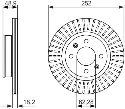 Bosch BD1600 Bremsscheiben - Vorderachse - ECE-R90 Zertifizierung - zwei Bremsscheiben pro Set