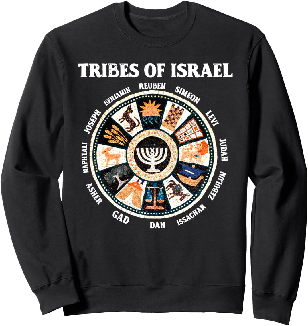 12 Twelve Tribes of Israel Hebrew Israelite Judah Jerusalem Sweatshirt