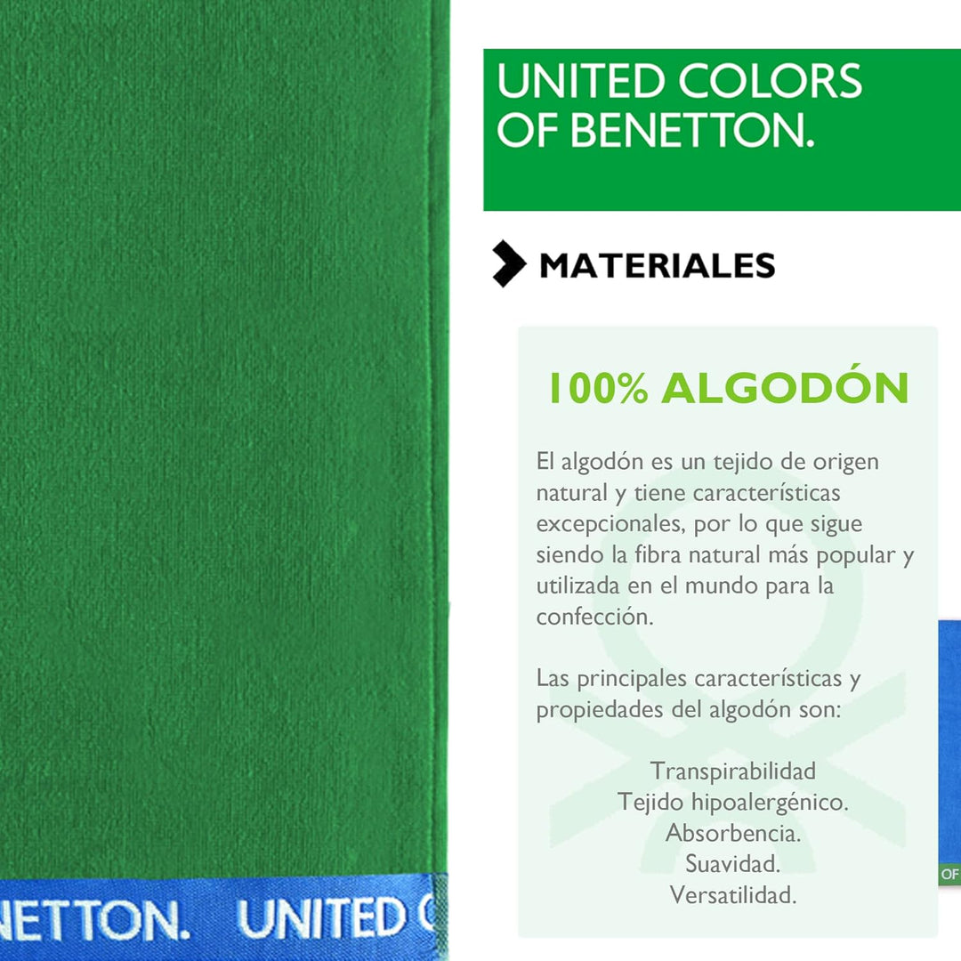 United Farben of Benetton, Set 2 Strandtücher, 90 x 160 cm, 380 g/m², 100% Baumwolle, Grün