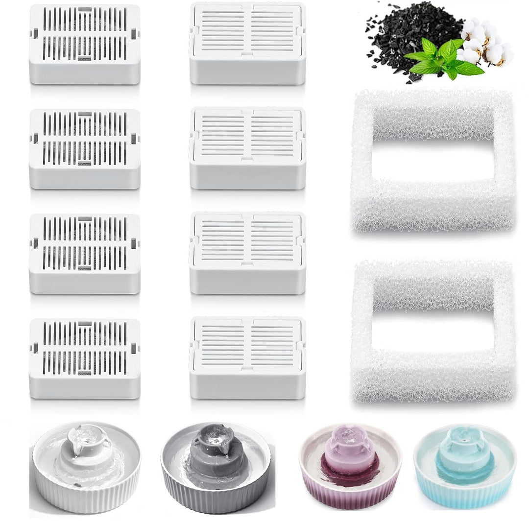 Katzenbrunnen Filter, VinDox 2.1L Trinkbrunnen für Katze Keramik Filter, Katzenbrunnen Ersatzfilter,