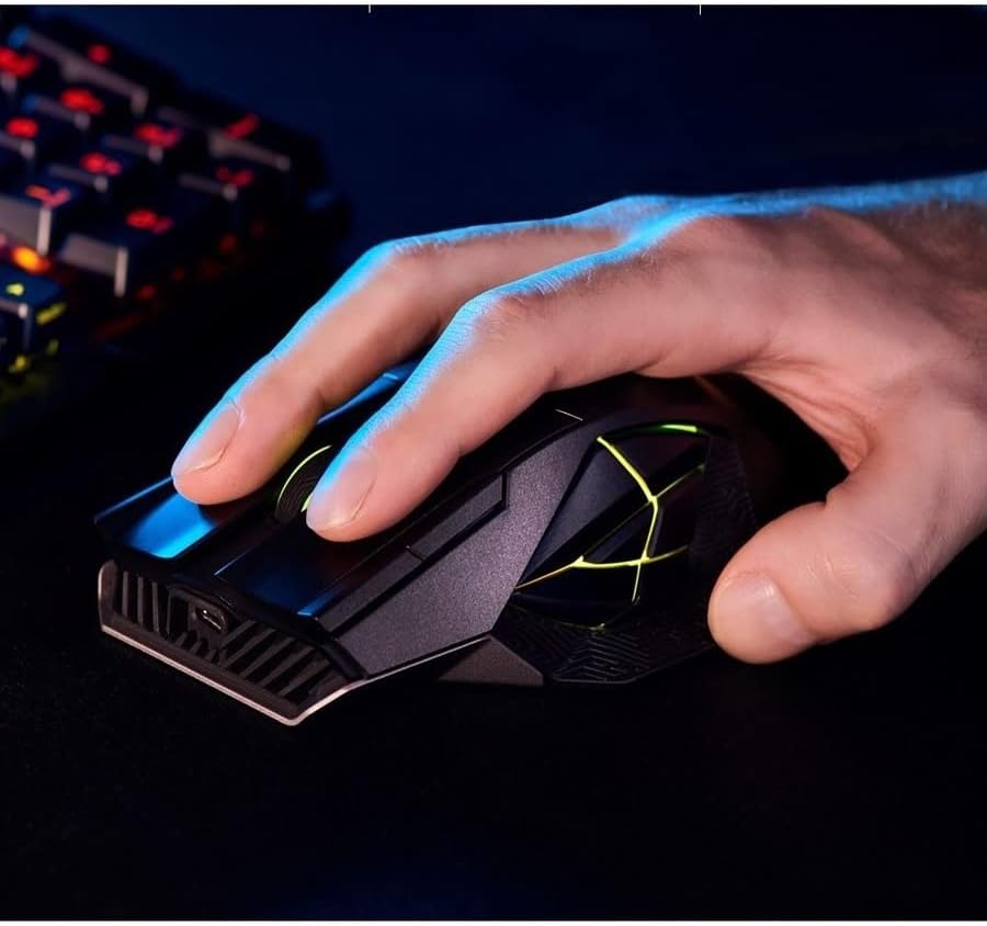 ASUS ROG Spatha X Gaming Maus (kabellos, kabelgebunden, magnetische Ladestation, 12 programmierbare
