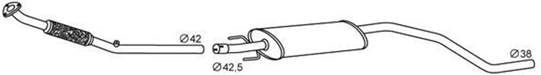 HELLA 8LB 366 021-201 Vorschalldämpfer - Easy2Fit® Kit - vorne - dreiteilig - Set mit Anbauteilen