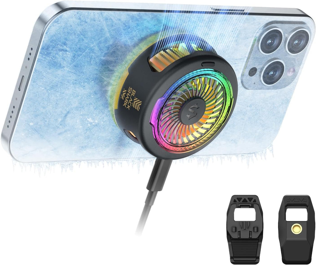 Black Shark FunCooler 5 Magnetic Phone Cooler für Gaming, Tragbarer Handy Kühler mit RGB-Beleuchtung