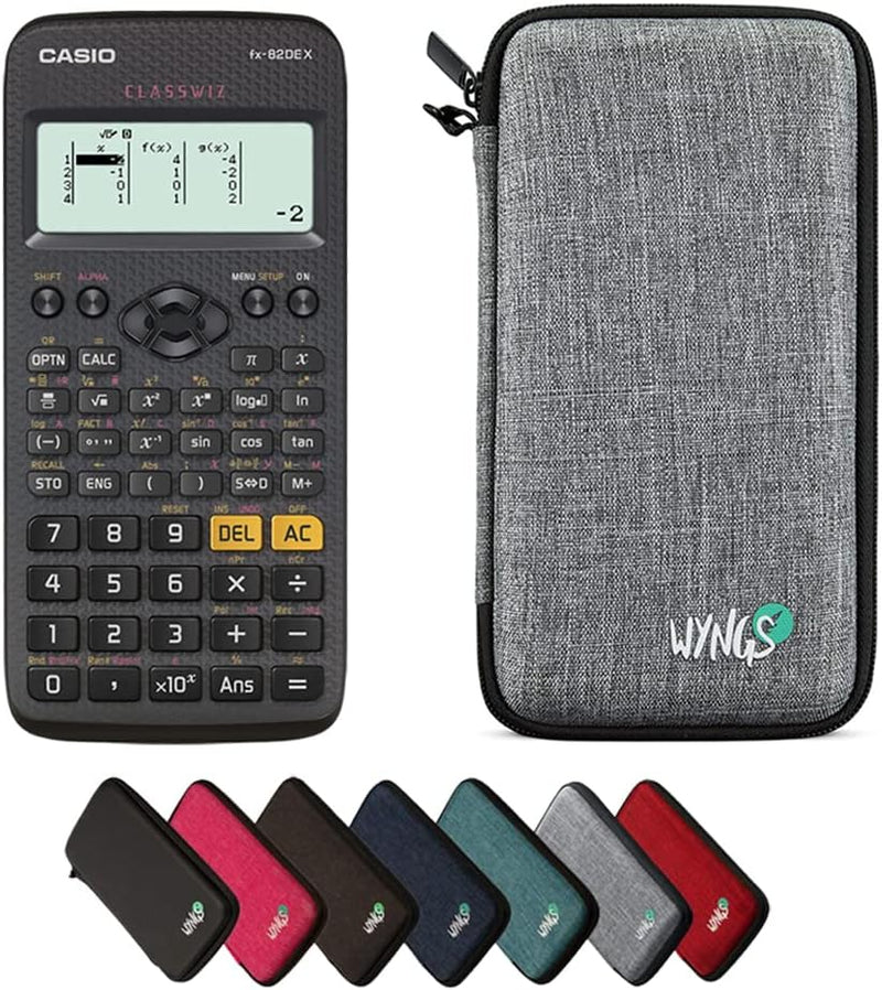 CALCUSO Sparpaket: Casio FX-82DE X technisch-wissenschaftlicher Taschenrechner + WYNGS Schutztasche