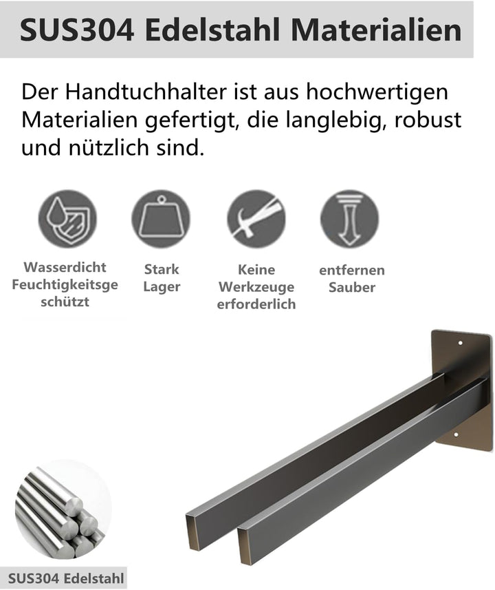 Giookuj Selbstklebend Handtuchhalter SUS304 Edelstahl Material Handtuchstange Doppel Handtuchhalter