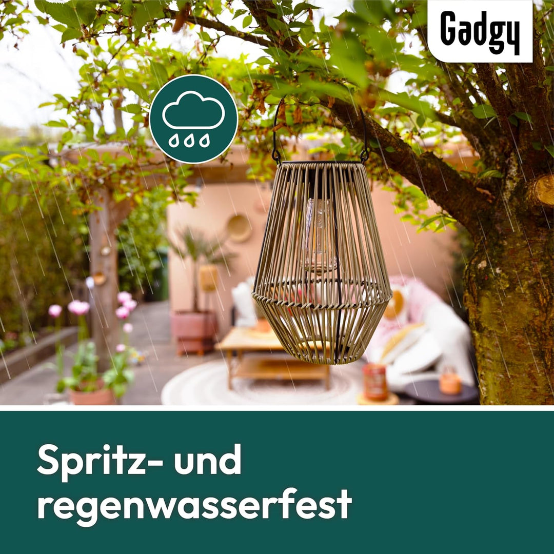 Gadgy Solarlampe für aussen Garten - Wasserdichte Solar Leuchte Garten draussen - Solar Laterne für