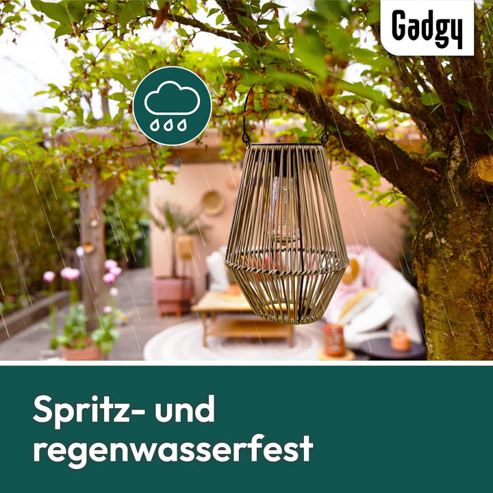 Gadgy Solarlampe für aussen Garten - Wasserdichte Solar Leuchte Garten draussen - Solar Laterne für