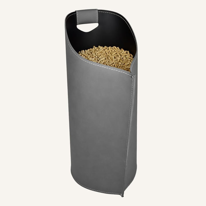 LLIMAC Design SAPEL, originaler Pellet-Tasche aus Leder, moderner Ofenpelletbehälter, Pellet-Organiz