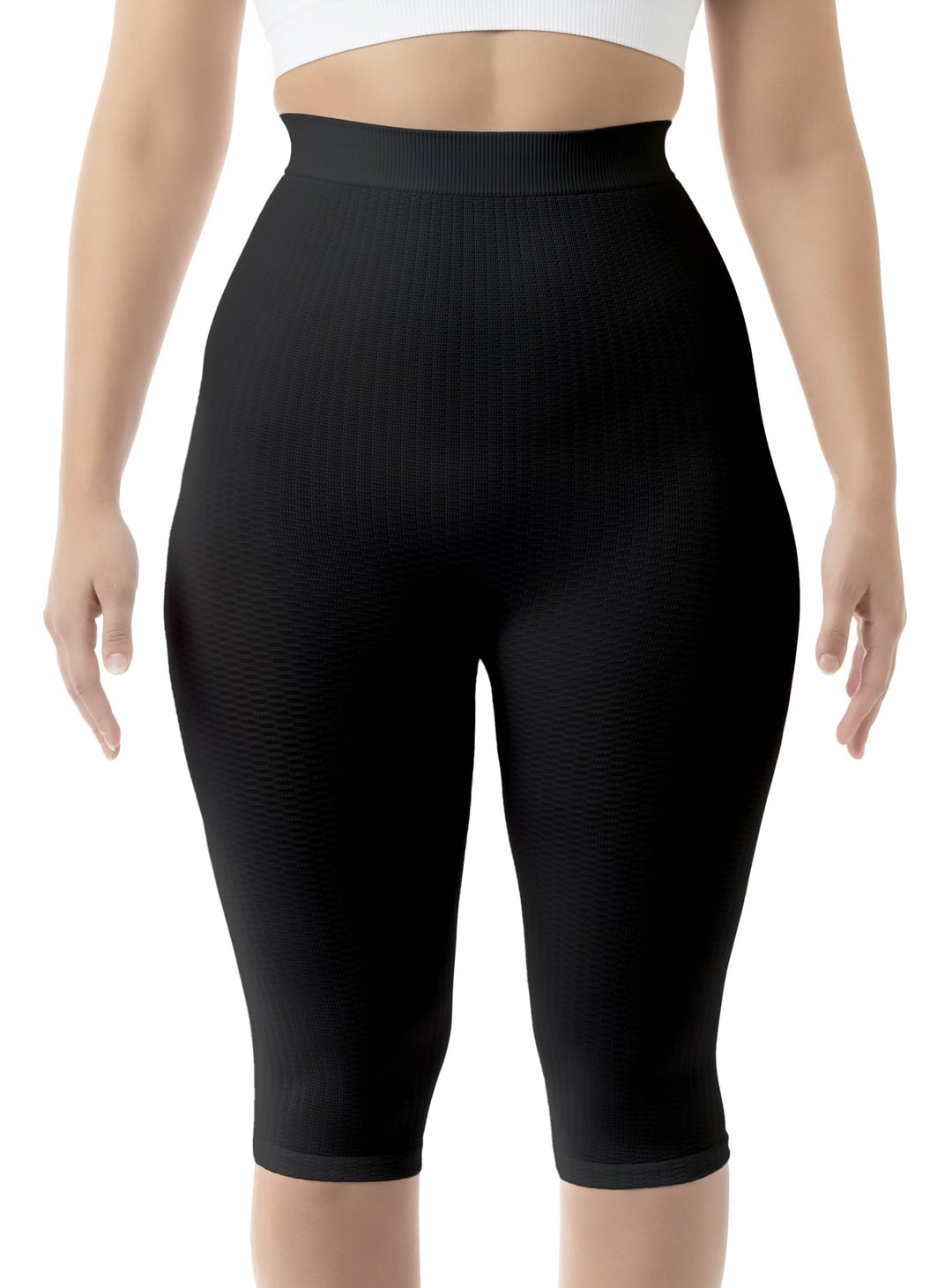 FarmaCell 123 Massierende reduzierende Miederhose Hohe Taille unter dem Knie 4XL-5XL Schwarz, 4XL-5X