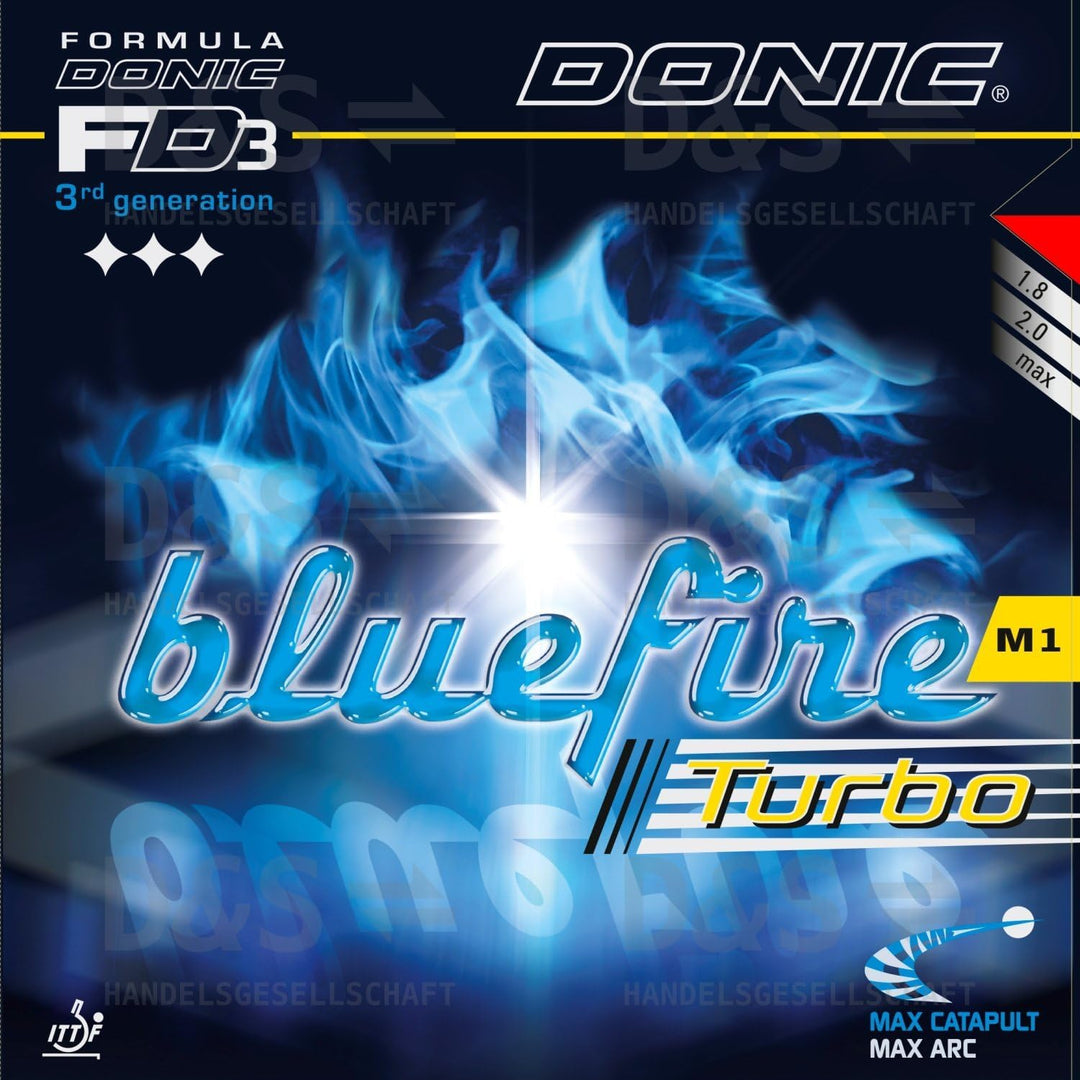 DONIC Bluefire M1 Turbo Tischtennis-Belag Rot 2,0 mm, Rot 2,0 mm