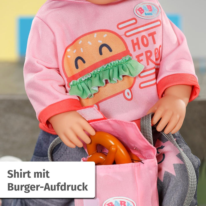 Baby Born Snack Shop Outfit, Outfit mit Cap, Schuhen und Rucksack für 43cm Puppen, 835944 Zapf Creat