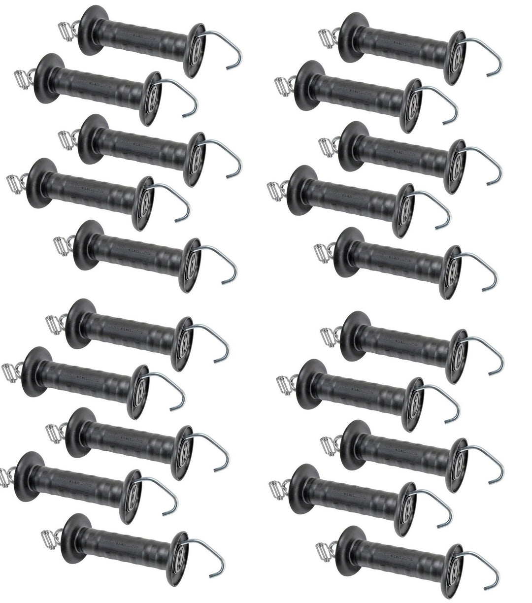 VOSS.farming 20x Weidezaun/Elektrozaun Torgriffe - schwarz - mit Haken für 20mm Breitband (Weidezaun