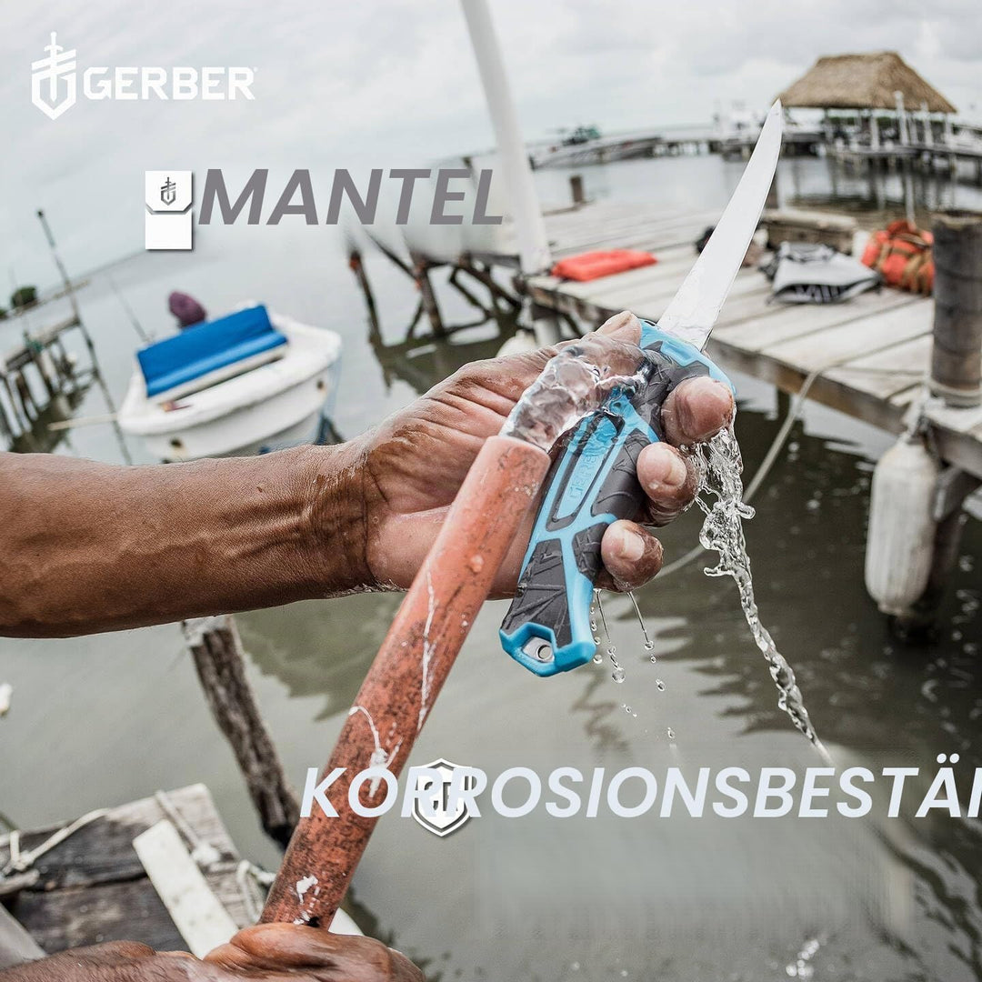 Gerber Anglermesser mit Scheide und Schleifstein, Controller 8‘‘, Klingenlänge: 21 cm, 31-003558 8"