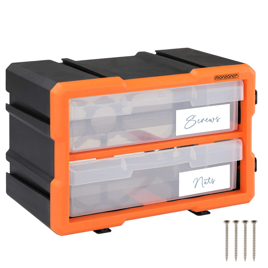 MONZANA® Kleinteilemagazin Sortimentskasten erweiterbar 4 Fächer Sortierbox für Kleinteile Aufbewahr
