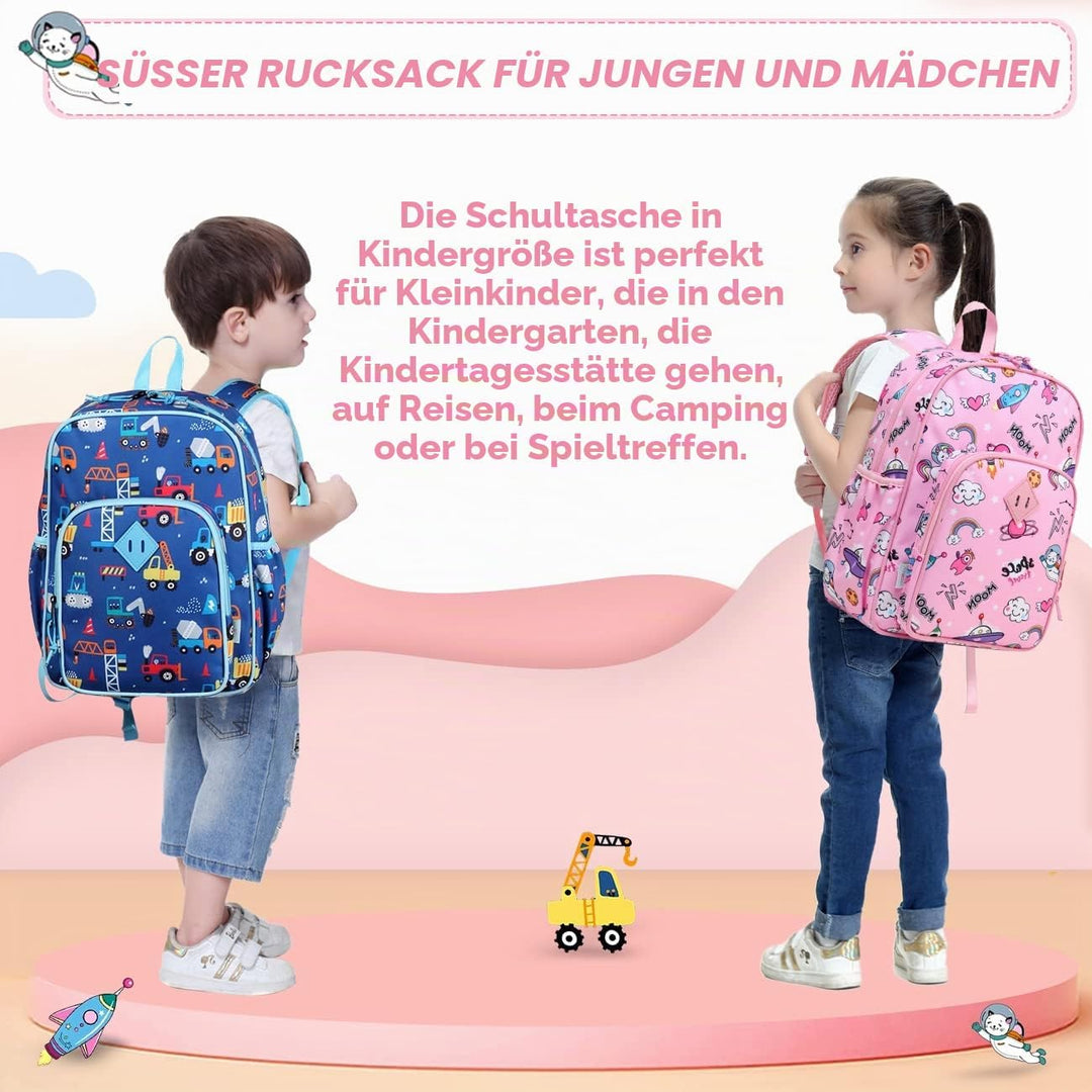 VASCHY Kinderrucksack, Niedlich Wasserabweisend Vorschule Kinder Jungen Rucksack Leicht Kindergarten