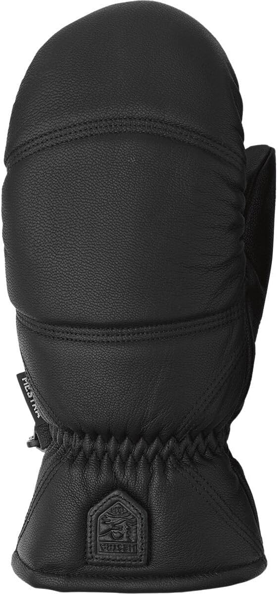 Hestra Winter-Skihandschuhe: Herren und Damen Leder-Box-Fäustlinge für kaltes Wetter Schwarz 5, Schw