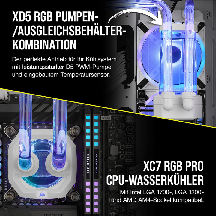 Corsair Hydro X Series iCUE XH305i RGB PRO Individuelles Kühlungs-Kit (Hardline-CPU-Kühlkreislauf, C