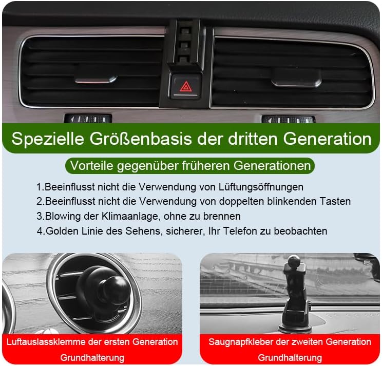 Auto Handyhalterung für Volkswagen Golf Auto Zubehör [Nur Kompatibel mit 2012-2020 VW Golf VII MK7]