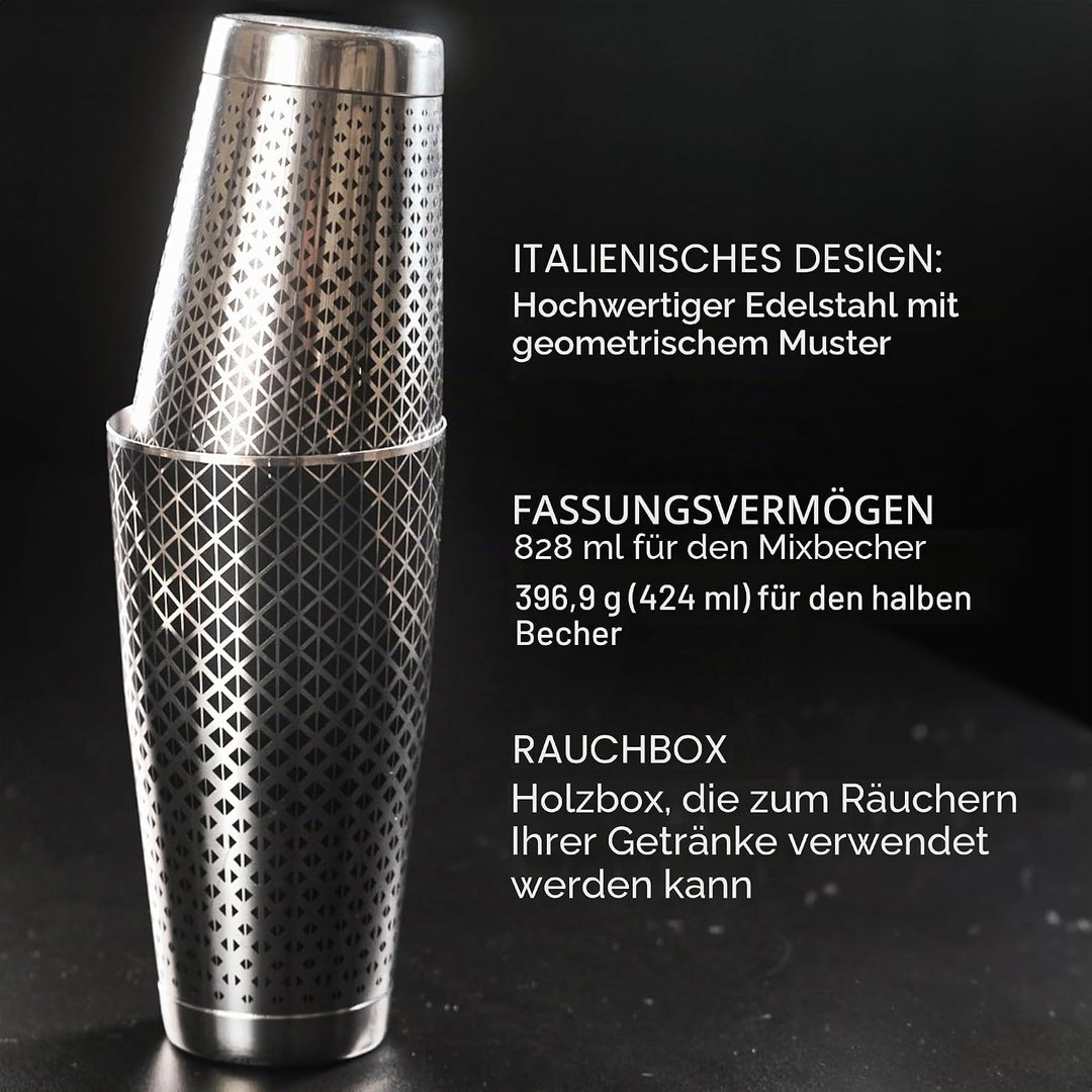 Kidia Boston Professional Shaker für Barkeeper Cocktail Shaker Bartender Kit Barkeeper Set aus Edels