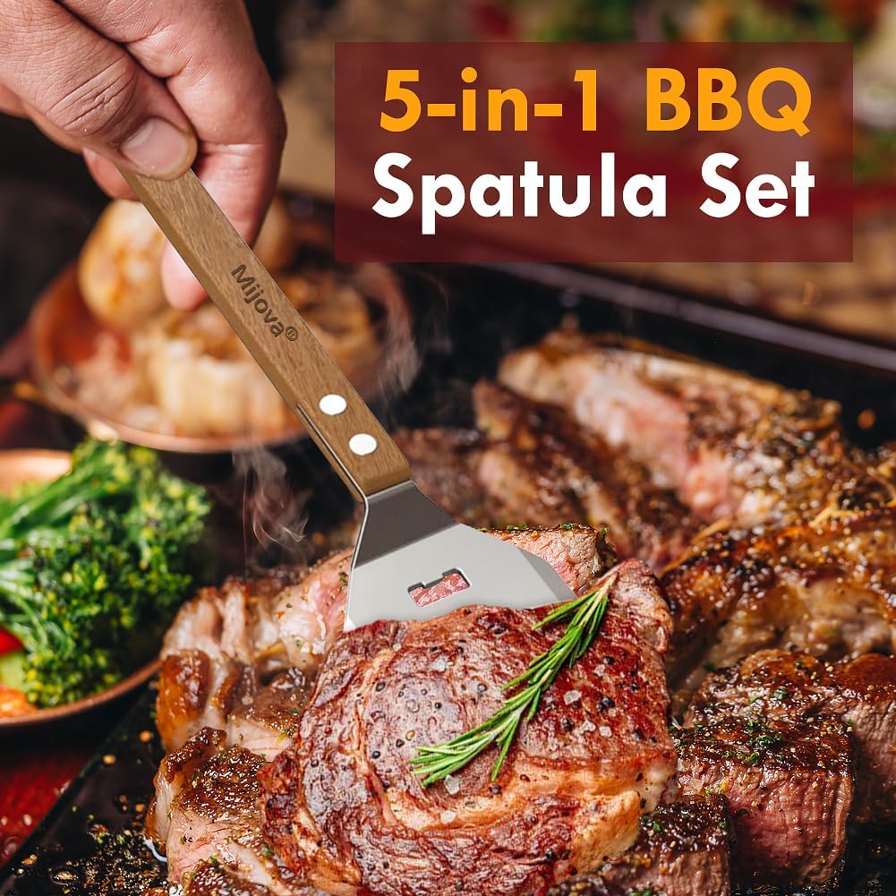 Spatel für Outdoor Grill, Multifunktion BBQ Tool Extra Langes Grillzubehör Box Paket Mehr Spass Effi