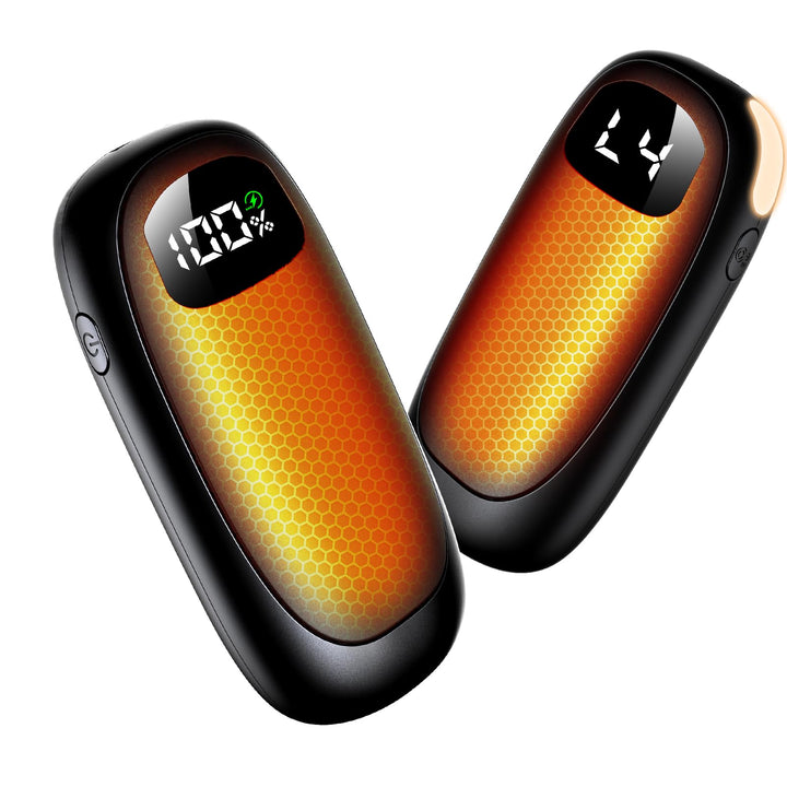 Handwärmer Elektrisch, 2er Pack - Zweiseitig heizende elektrische Handwärmer mit LED-Digitaldisplay,
