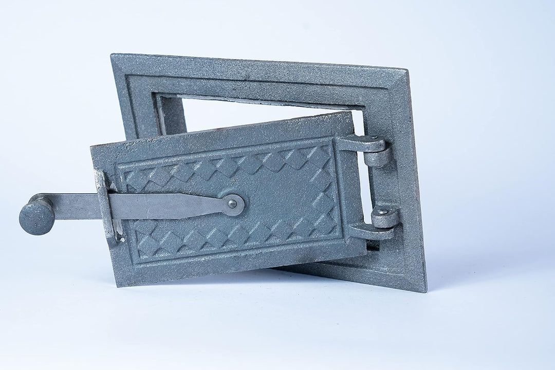 Euro Sezam - Ofentür aus Gusseisen - Massive dicke Ofentür - Pizzaofentür - DZ067 - Einzeltür mit Tü