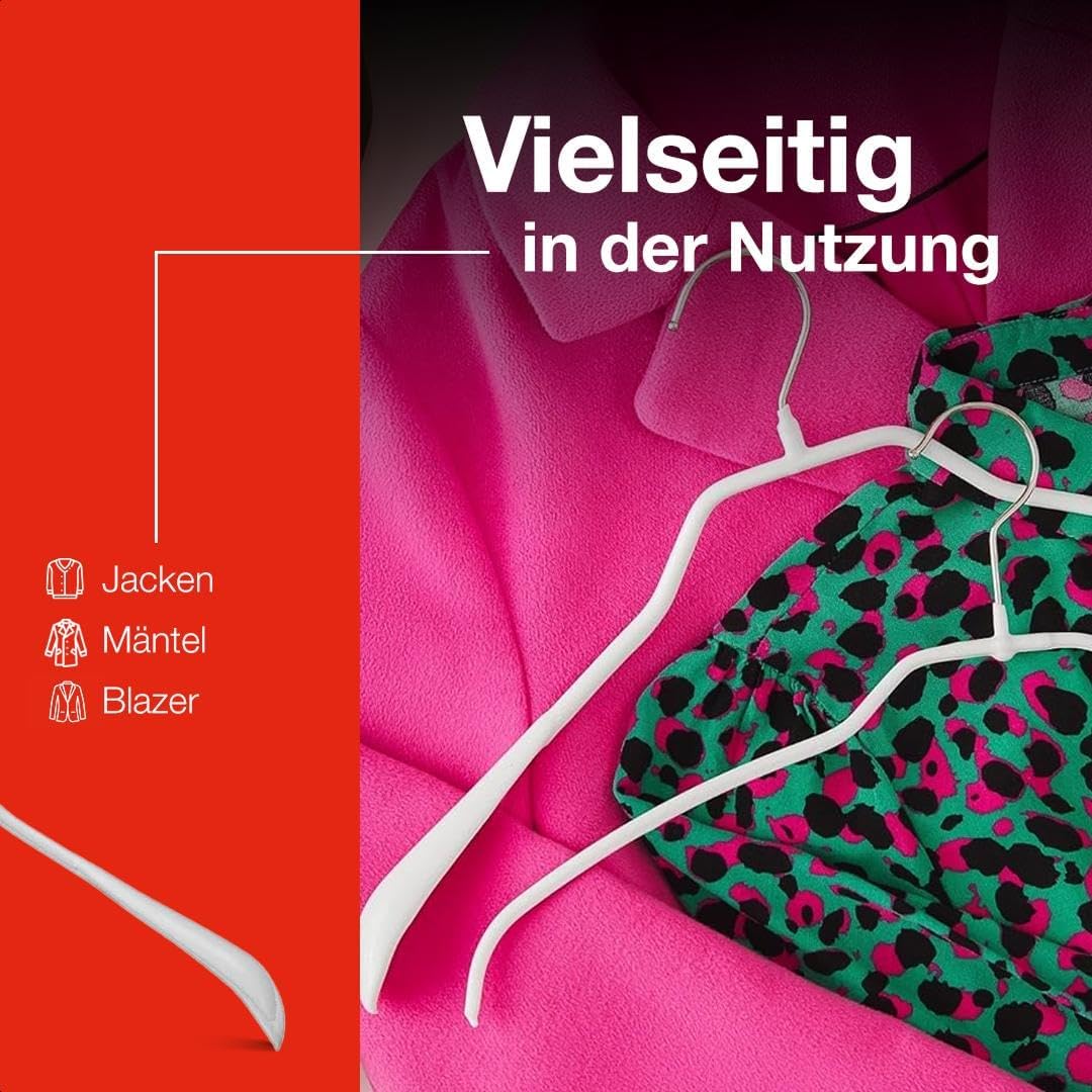 MAWA Kleiderbügel, Set mit 10 körpergeformten Metallkleiderbügeln, ideal für Mäntel, Jacken, Blazer