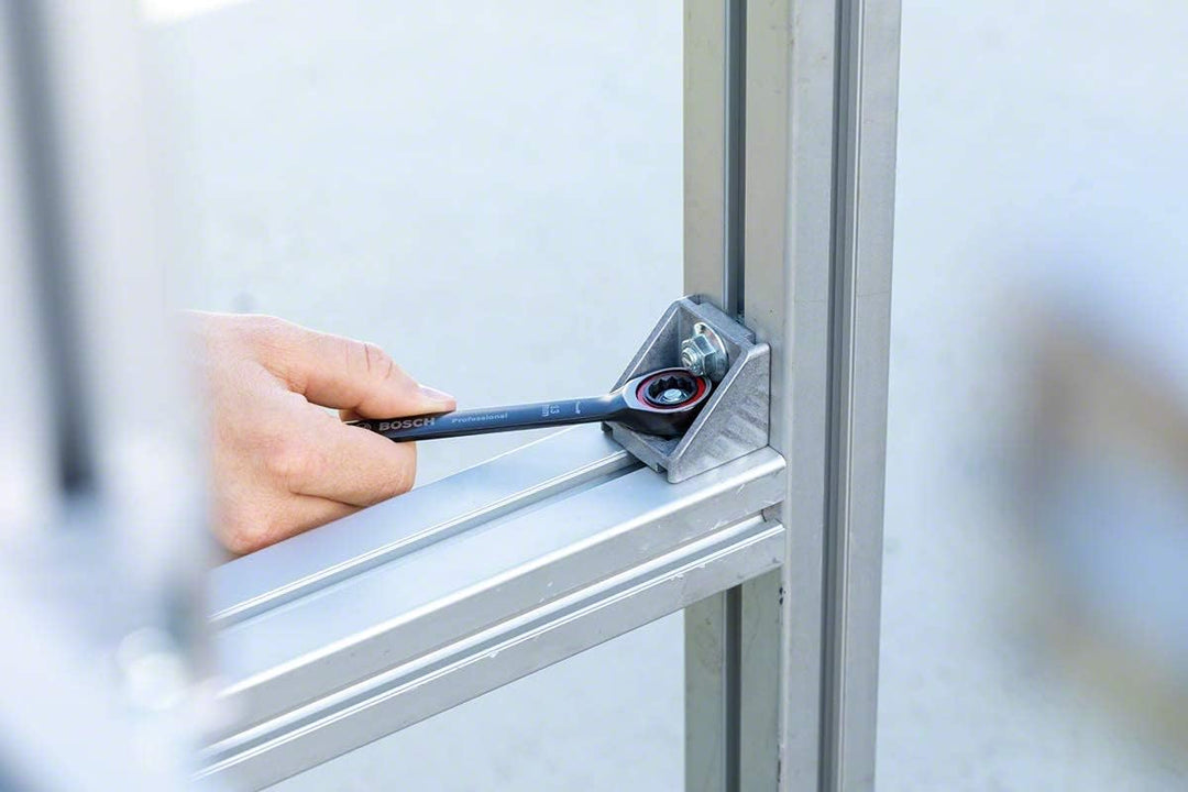 Bosch Professional Ringmaulschlüssel mit Ratschenfunktion (Chrom Vanadium Stahl) - Blau, Ø 12 mm 12m