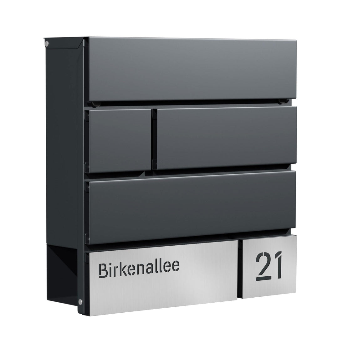 Forgard wetterfester Briefkasten mit Zeitungsfach, personalisierte Briefbox mit Hausnummer und Stras
