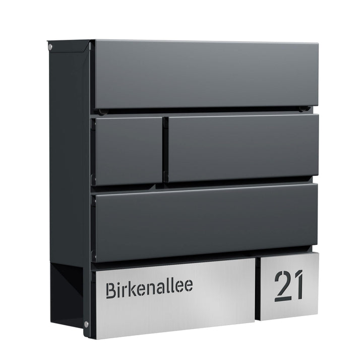 Forgard wetterfester Briefkasten mit Zeitungsfach, personalisierte Briefbox mit Hausnummer und Stras
