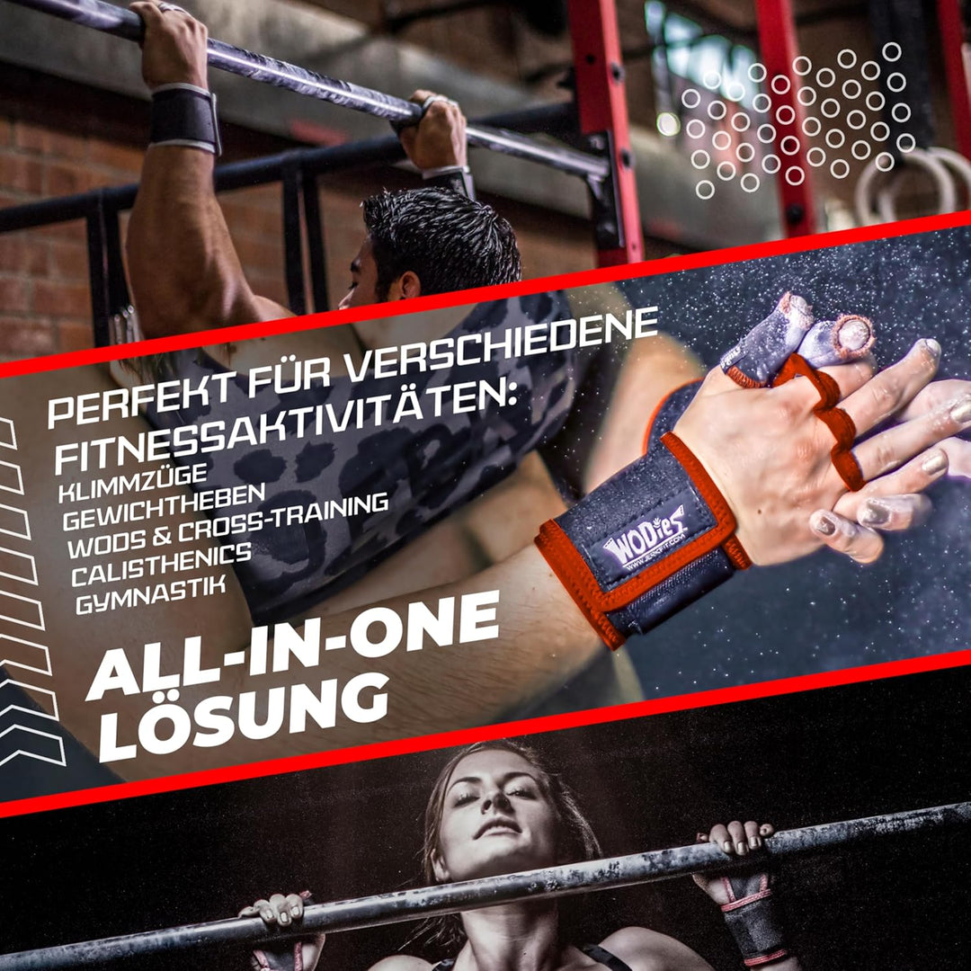 JerkFit WODies 2 in 1 Handgelenkbandage und Handflächenschutz S Rot, S Rot