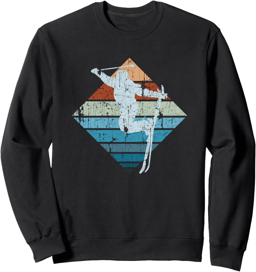 Altmodisch Ski Design Freistil Skifahrer Geschenk Sweatshirt