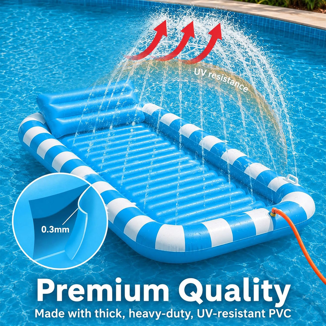 Luftmatratze Pool Erwachsene,Aufblasbar Schwimmmatratze mit Eingebautem Sprinkler,Pool Aufblasbares