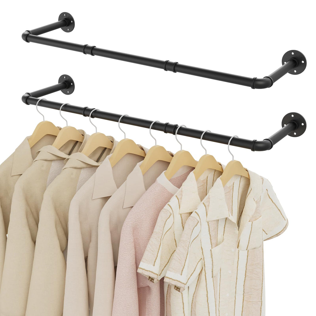 100cm Kleiderstange Industrial, Kleiderständer Wandmontage, Offener Kleiderschrank, Kleiderstangen f