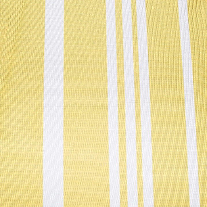 Sonnenschirm mit Volant Regenschutz Holzmast gelb rund ⌀ 150 cm Boho Mondello