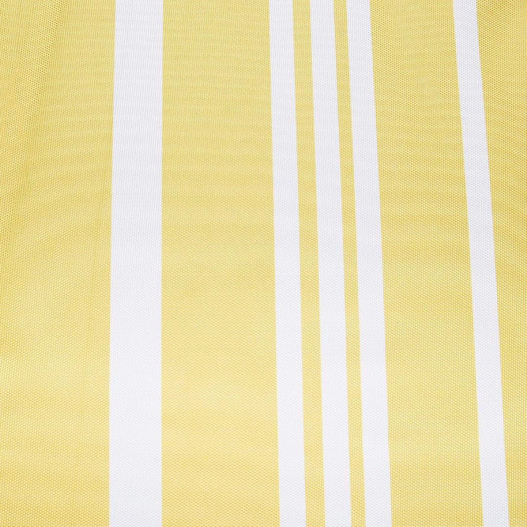Sonnenschirm mit Volant Regenschutz Holzmast gelb rund ⌀ 150 cm Boho Mondello