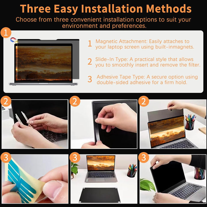 Laptop Magnetischer Monitor Blickschutzfilter für 15.6 Zoll 16:9, Abnehmbar Anti Glare, Anti Blaulic