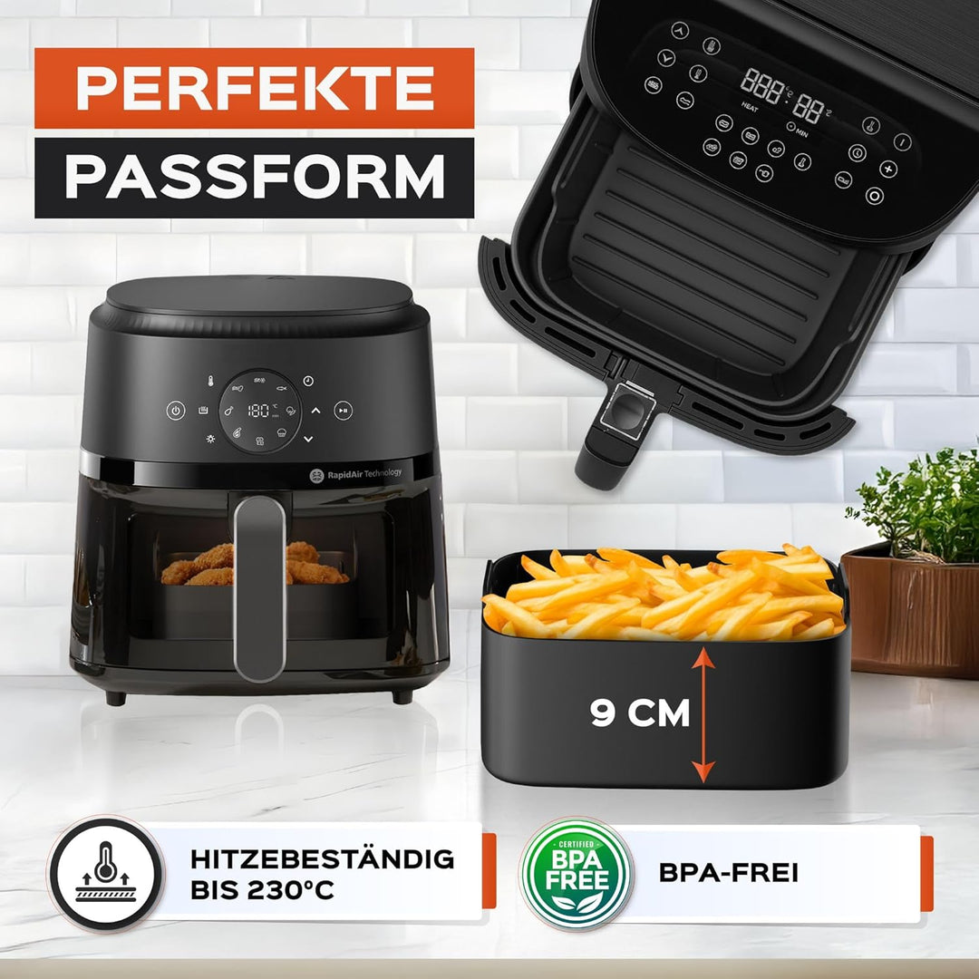 UNBOX 2PCS Silikonform Heissluftfritteuse für Philips XL 6,2L, 21cm Air Fryer Silikon Einsatz kompat