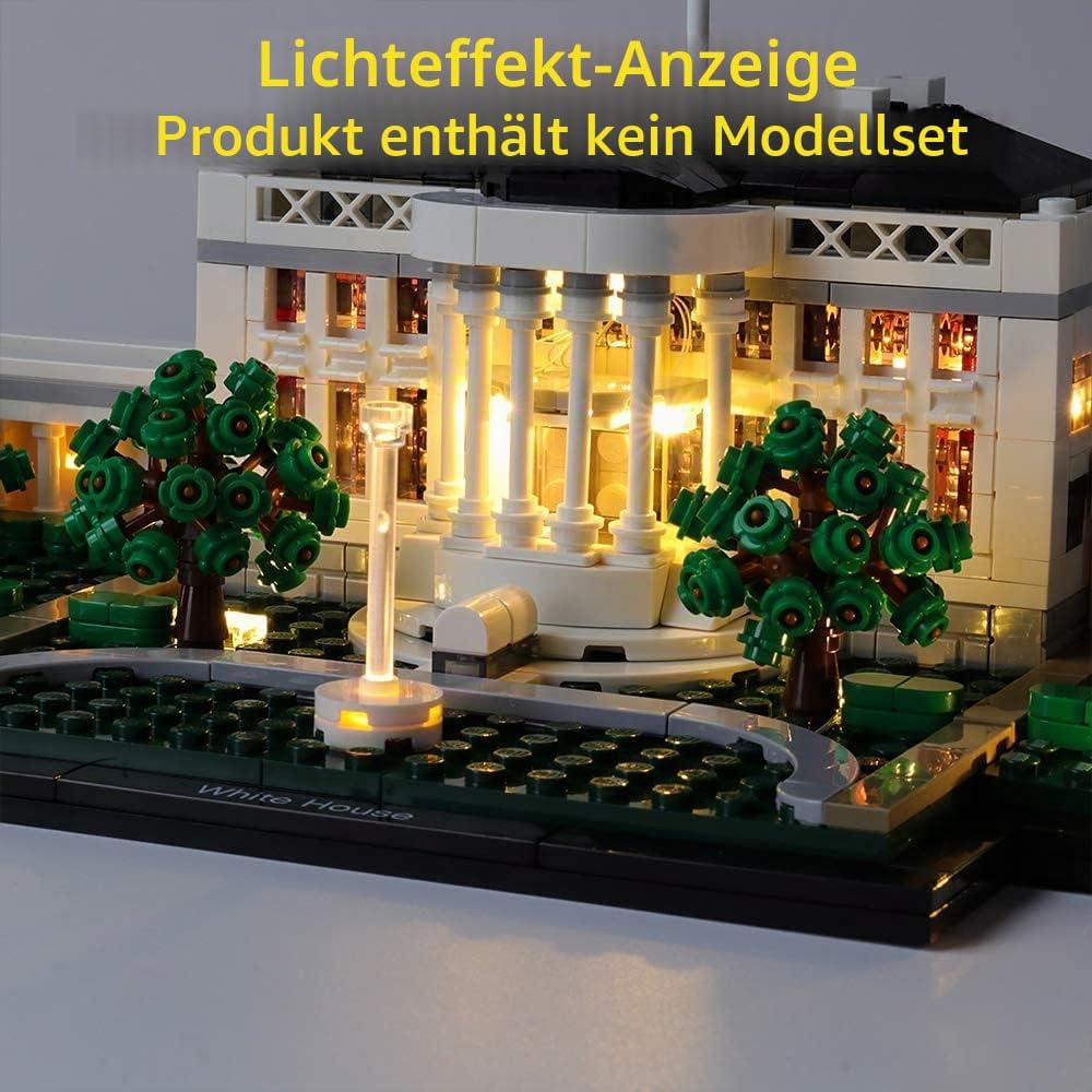 GEAMENT LED-Licht-Set für das Weisse Haus (White House) – kompatibel mit Lego Architecture Collectio