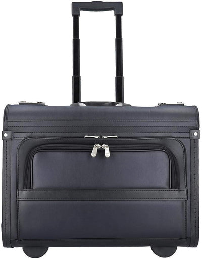 Pilotenkoffer Aktenkoffer Laptop Trolley Koffer Kunstleder Schwarz 48 cm Bowatex