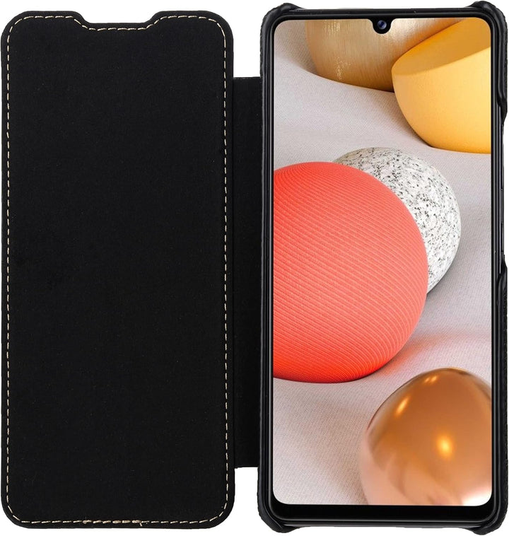 STILGUT Book Case kompatibel mit Samsung Galaxy A42 5G Hülle aus Leder zum Klappen, Klapphülle, Hand