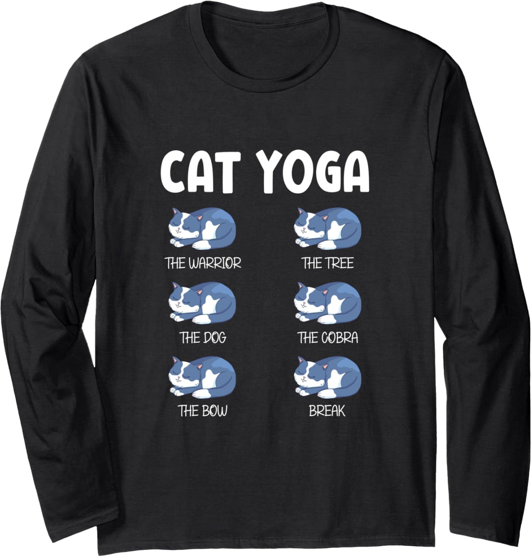 Katze Yoga Outfit Damen Meditation Namaste Zen Deko Yoga Langarmshirt