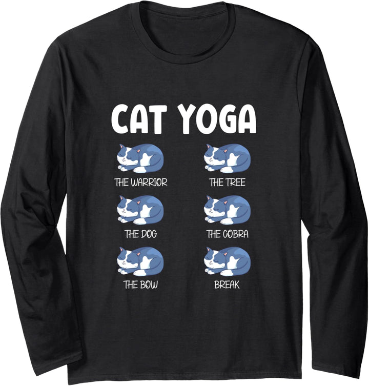 Katze Yoga Outfit Damen Meditation Namaste Zen Deko Yoga Langarmshirt