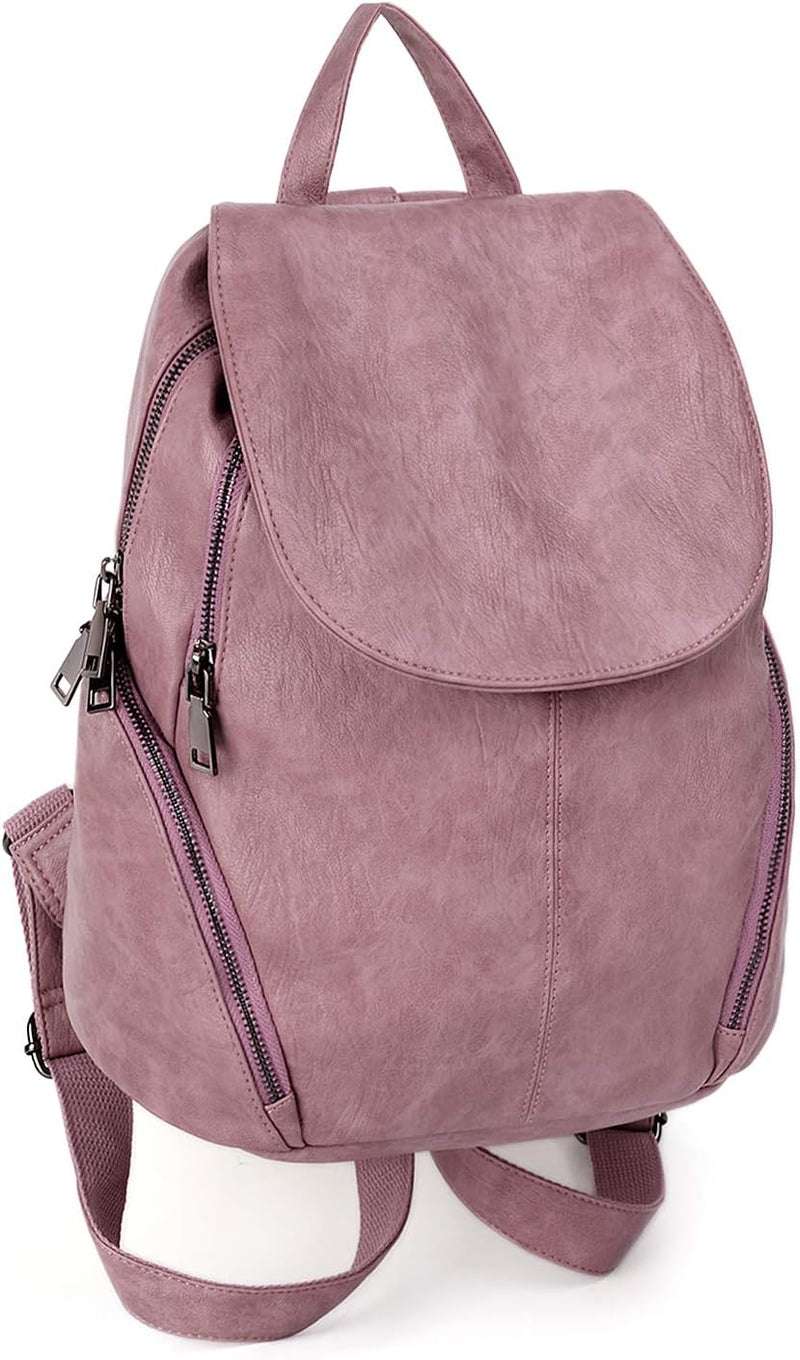 UTO Damen Rucksack gewaschenes PU Leder Reisetasche Grosse Kapazität Für Frauen Schultertasche Multi