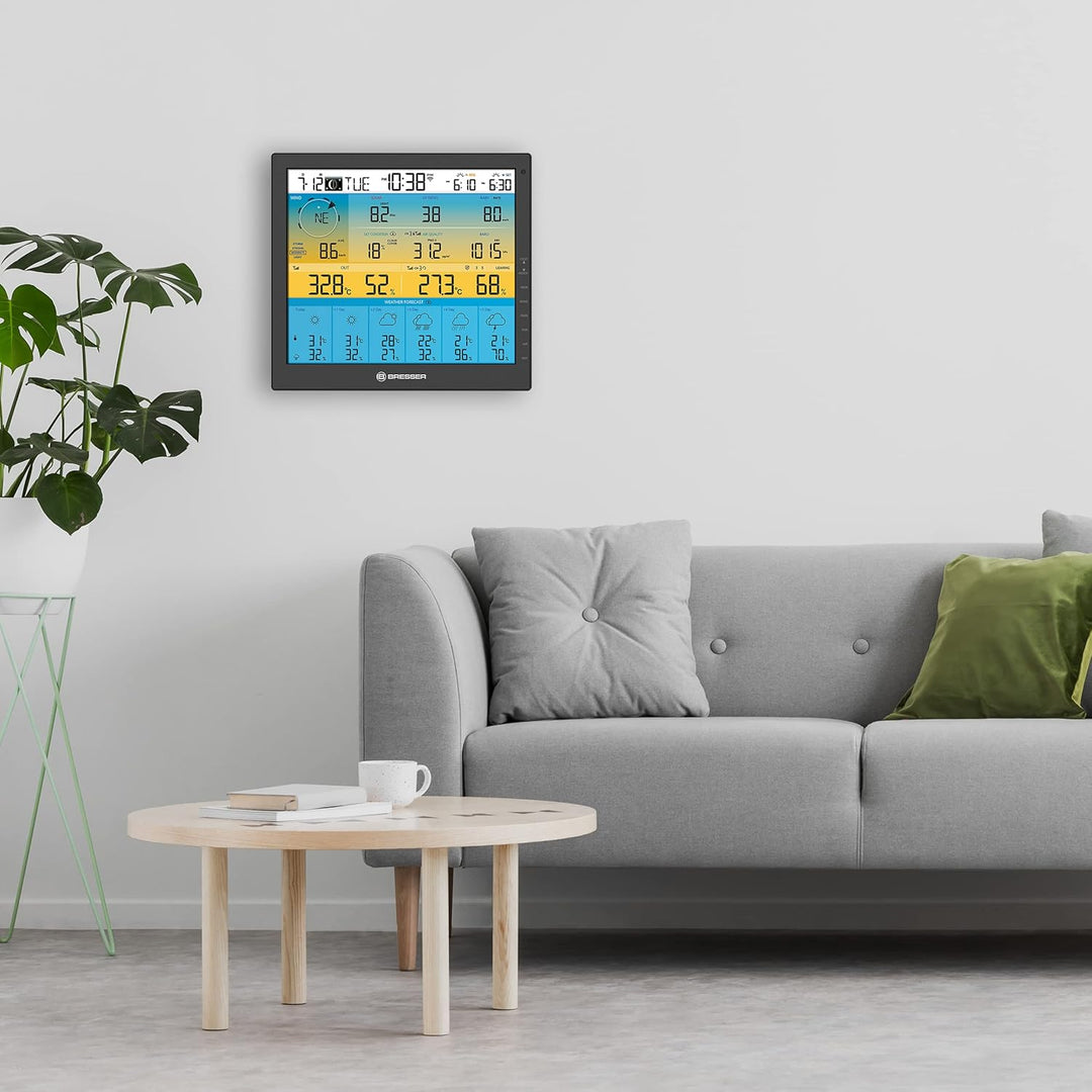 Bresser Wetterstation Funk Mit AuÃŸensensor 7-in-1 Solar WLAN 4CAST Mit 6-Tages-Wettervorhersage Und