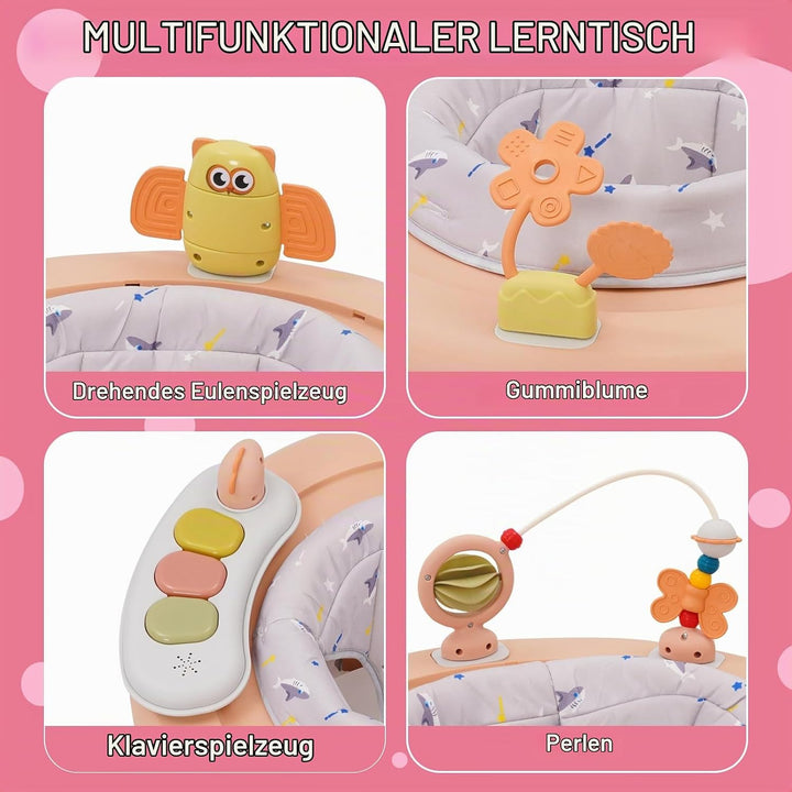 3IN1 Baby Lauflernwagen(Lauflernmodus,Spielecenter,Jumper), 5-stufige Höhenverstellung, Anti-O-Beine