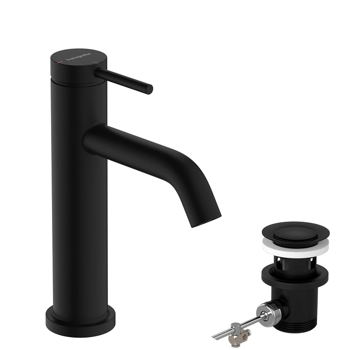hansgrohe Tecturis S - Waschtischarmatur mit Zugstange, energiesparend (CoolStart), Wasserhahn Bad m