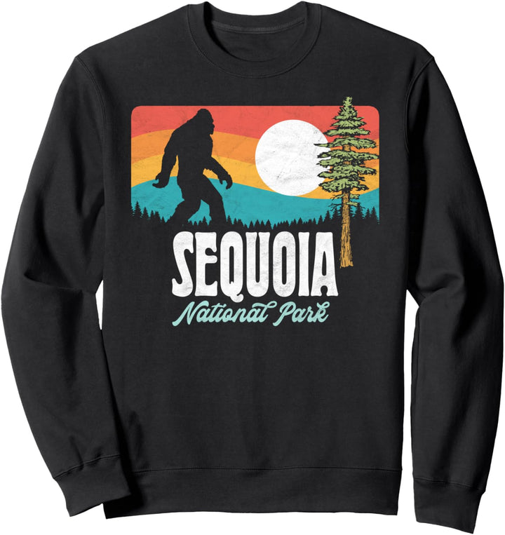 Vintage Sequoia National Park Bigfoot Mountains & Tree Retro Sweatshirt
