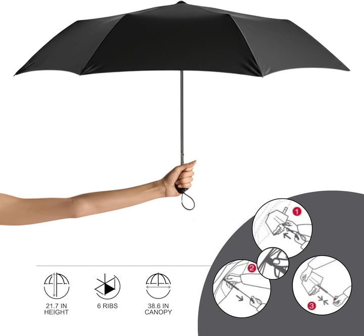 Knirps Taschenschirm AS.050 Slim Small Manual - Der flachste Knirps - Superleicht - Klein und kompak